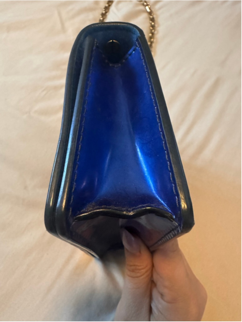 Women's Christian Dior Blue Patent Leather J'ADIOR Crossbody Bag One Size - Picture 5 of 14